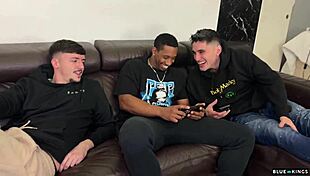 she tricks him into bringing her a towel and fucking him with their friends in the living room - creampie