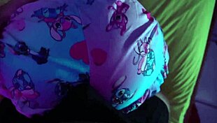 Petite Cute Girl Gives Intense Handjob Over Underwear