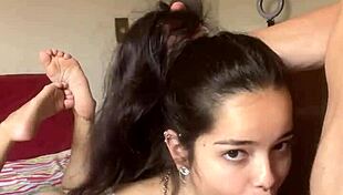 वो जागी तो बेड पर स्लॉपी ओरल सेक्स फिल्माया, गांड ऊपर, पॉनीटेल, वेलिंगटन प्राडोस के बड़े लंड पर गला घोंट