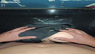 Trailer candy in swimsuit gets fucked with handjob and masturbation