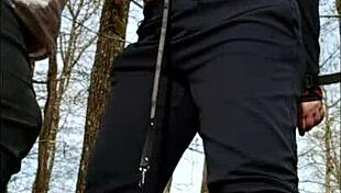 Slave in forest bondage and submission