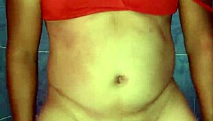 Mexican model dances seductively in satin lingerie and pantyhose