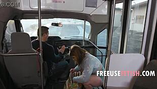 A bored teen and a milf join a group for a wild threesome on the bus, riding freely
