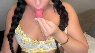 British slut playing with herself!