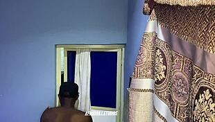 Gateman fucks house girl till creampie fills her pussy