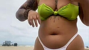 The cheese seller kept staring at my pussy on the beach.