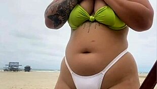 The cheese seller kept staring at my pussy on the beach.