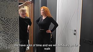 redhead milf stepmom bent over for doggystyle in hotel room