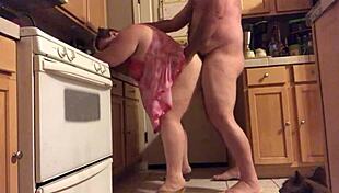 Fat BBW Wife Poses In Kitchen For Amateur Video