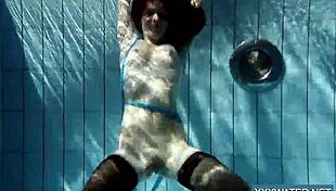 i admire petra, the hot hungarian teen, in the pool.