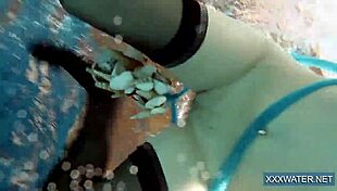 i admire petra, the hot hungarian teen, in the pool.