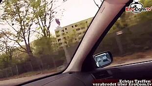 Shy german student tourist attempts outdoor sex with macho pickup guy in public casting