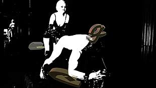 Mistress boldly fucks her bound and blindfolded boy with strap-on during girl training.