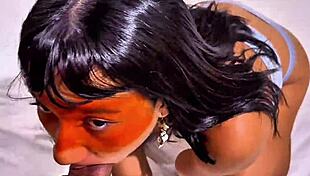 Kuruminha chokes and rides dick with Kai Kemi behind scenes