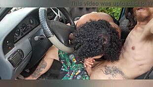 Crazy latina flashing tits and ass in outdoor car fuck.