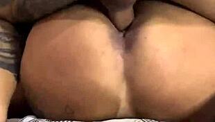 She asks muscular tattooed guy to spread her pussy hard, and he delivers