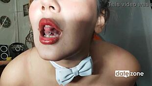 i... uh, make the young beauty cum with big dildo on her cunt and tits