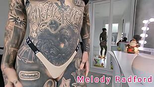 Skinny Petite Pornstar Tries On G-String and Micro Bikini, Showing Tits and Ass