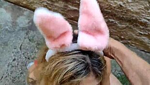 Woman serves as urinal in back alley during carnival promotion