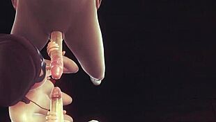 helen parr the incredibles takes two cocks - double blowjob & rough group sex with facial cum in 3d animation