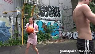 Grandparents Meet Teen 18+ On Basketball Court