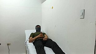 the kinky doctor strokes his cock in the office, getting all worked up.