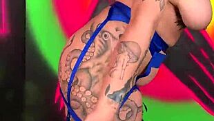 Curvy Tattooed Beauty Moaning While Showing Big Tits