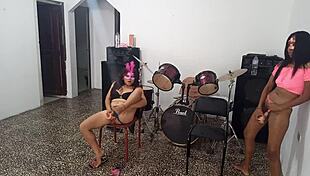 Bold Dance Battle: White Bitch Vs Dark-Haired Whore With Strange Vaginas