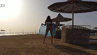I Go Without Panties on a Public Beach, Flashing in Exhibitionist Outdoor Adventure