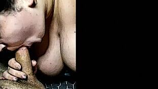 Intense blowjob session with my deserving boyfriend featuring big natural tits