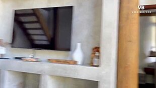 My husband's friend secretly came on my tits in a parody