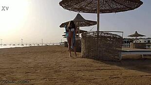 I Go Without Panties on a Public Beach, Flashing in Exhibitionist Outdoor Adventure