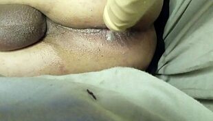 strap on pegging brunette breaks her boyfriends ass with strapon