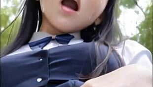 Cute japanese schoolgirls squirt in their uniforms, wow!