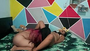 Horny Lesbians Ride And Lick Pussy In Cowgirl