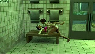 sims fuck in the gym pussy in public sauna outdoor