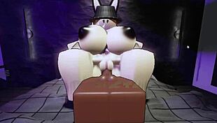 in the studio, she's riding a big black cock with her big ass and tits bouncing