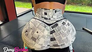 After an intense workout, my personal trainer fucked my big ass in the gym bathroom.