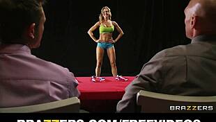 four big-tit fitness babes strip for hardcore orgy 😈