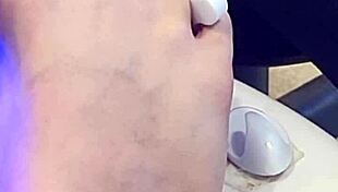 Shemale receives foot treatment