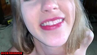 Cute Teen Audrey Gives A Teasing Blowjob