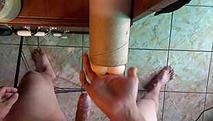 Intense Fucking Of Huge Rubber Vagina Until Cumshot