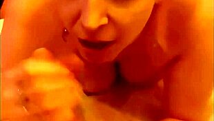 blow job skills by blonde goddess with striking blue eyes