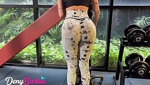 After an intense workout, my personal trainer fucked my big ass in the gym bathroom.