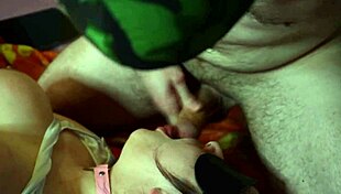 huge amount of cum on her face and in her mouth