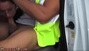 Watch the hitchhiking TEEN get FUCKED outdoors!