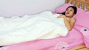 White Cock Tests Brunette's Tight Pussy in Bedroom Fuck