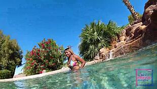 Nina Rivera Eats Sully Savage's Pussy Underwater in Pool