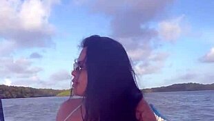 Brazilian Latina Wife in Bikini on Boat Ride with Amateur POV