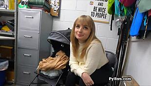 Big dick for dildo stealing hottie in the back office